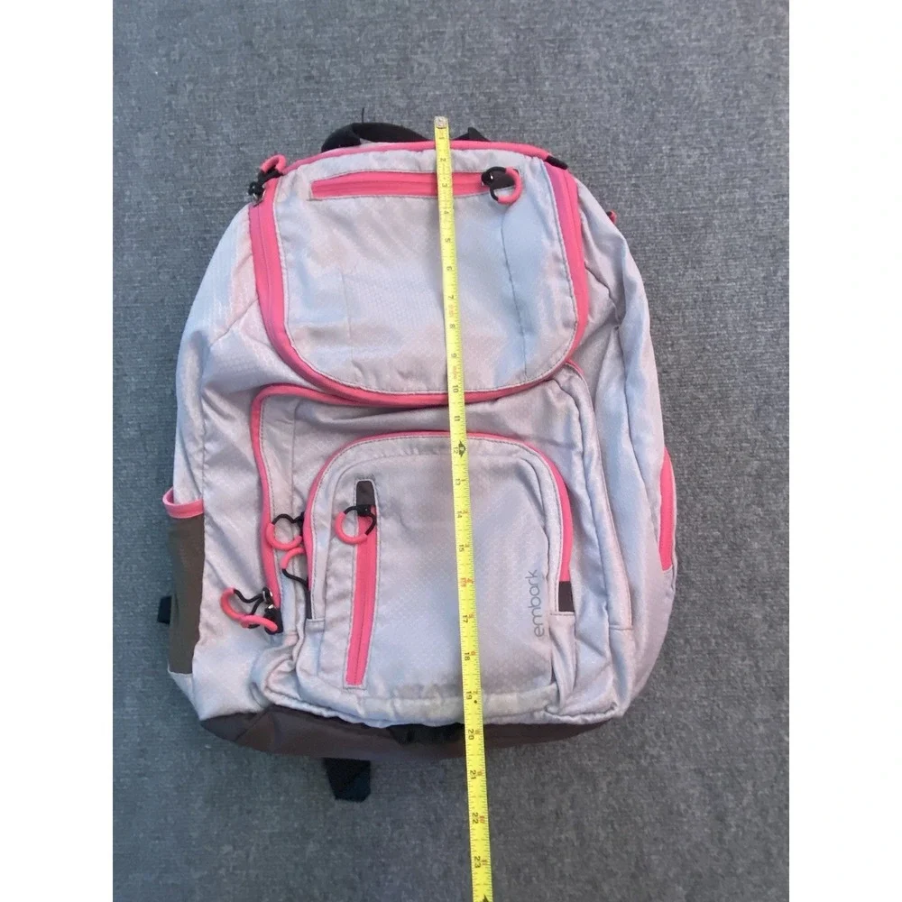 Embark Jartop Elite Backpack Gray Pink Laptop School